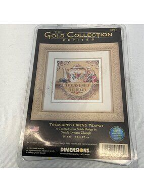 Dimensions Gold Collection Petites Treasured Friend Teapot Counted Cross Stitch